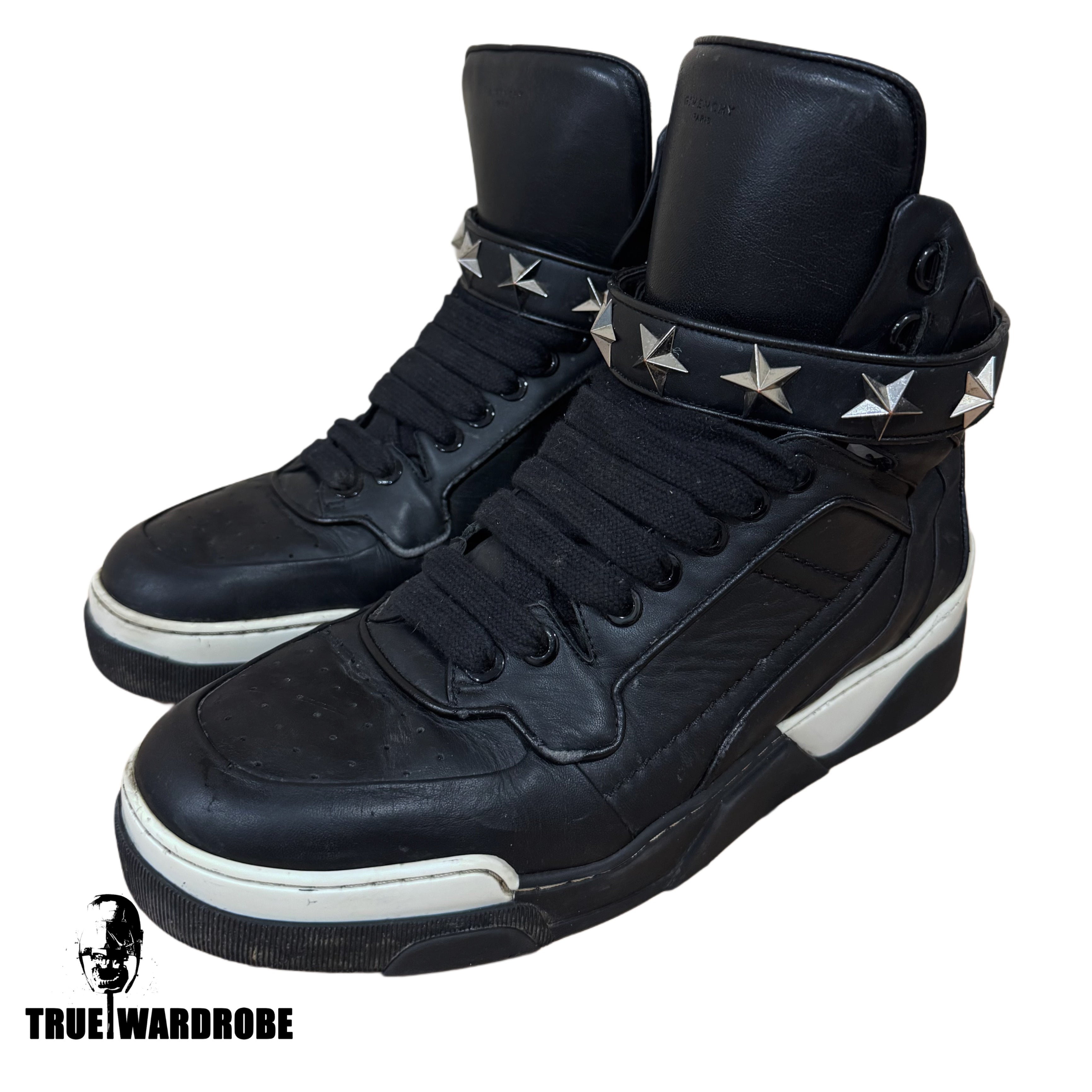 Givenchy Tyson Black Star Leather High Top Sneakers