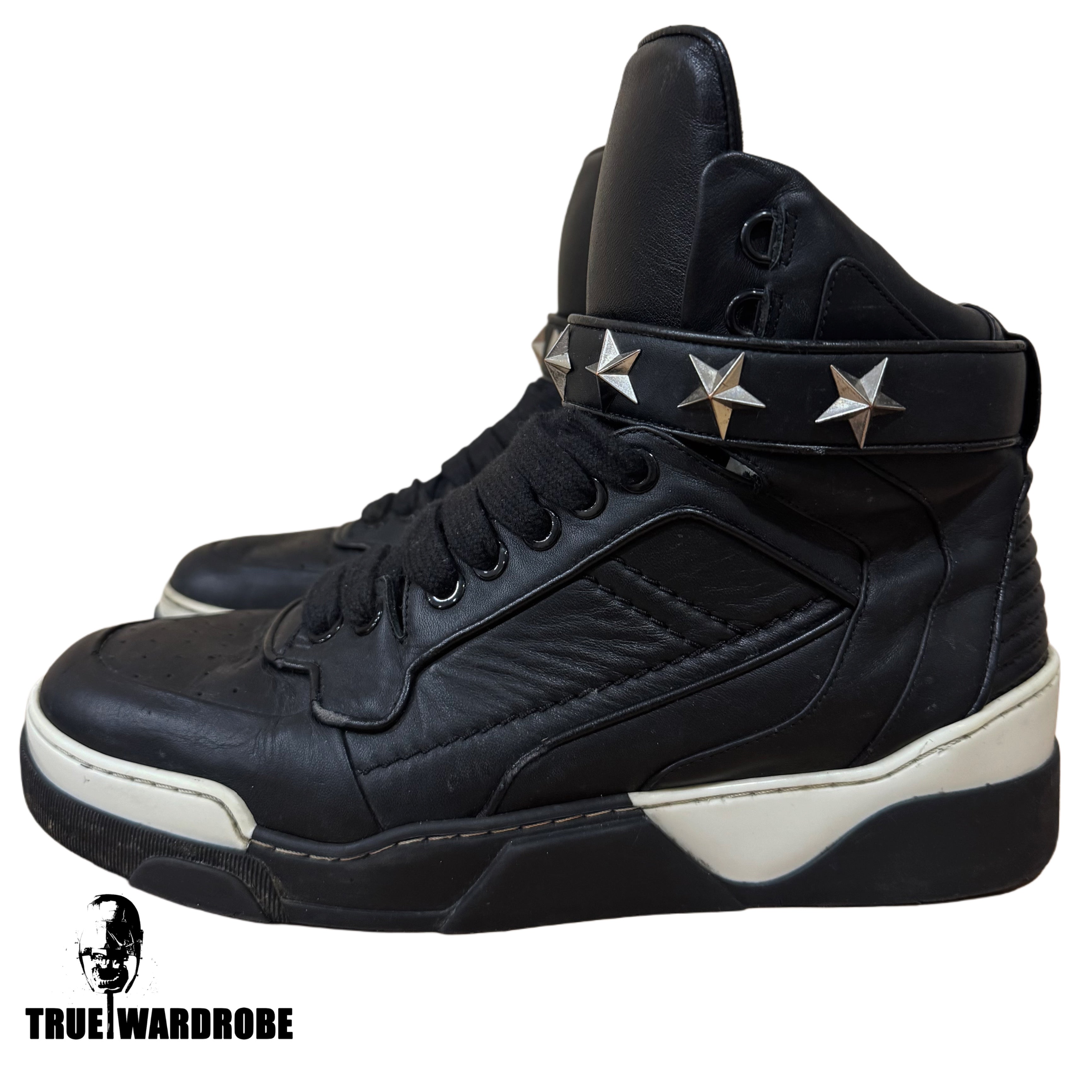 Givenchy Tyson Black Star Leather High Top Sneakers