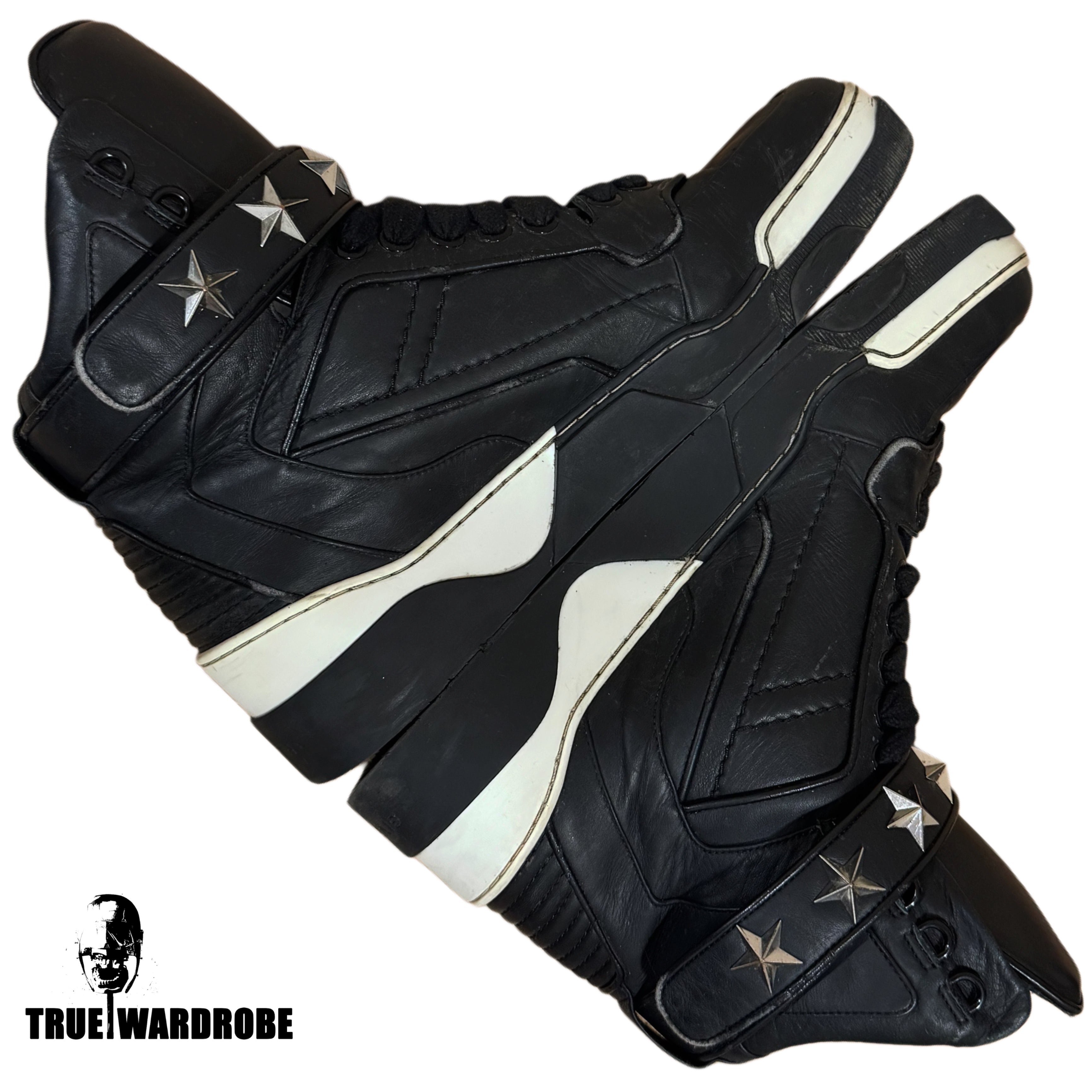 Givenchy Tyson Black Star Leather High Top Sneakers