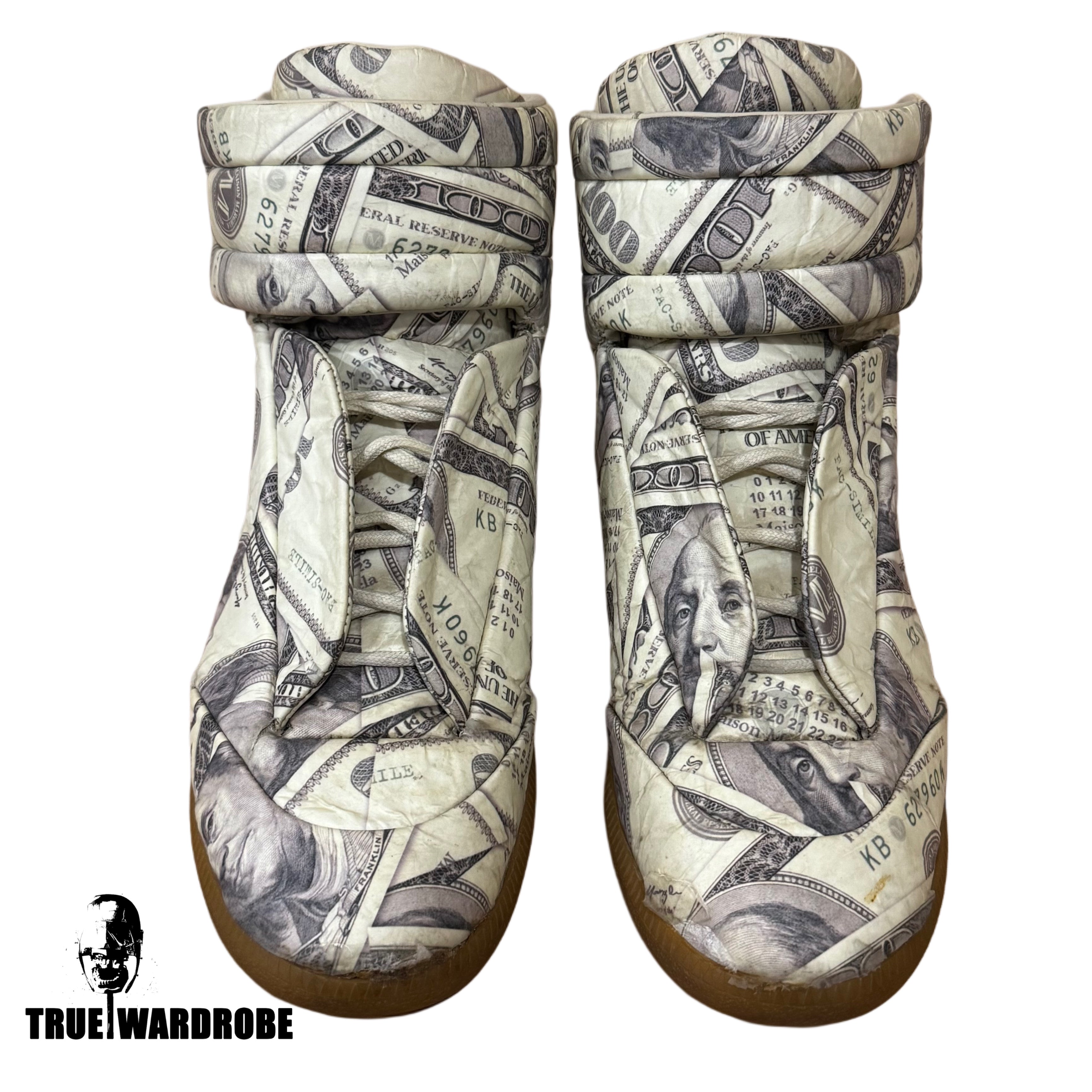 2018 Maison Margiela Dollar Money Printed High Top Futures