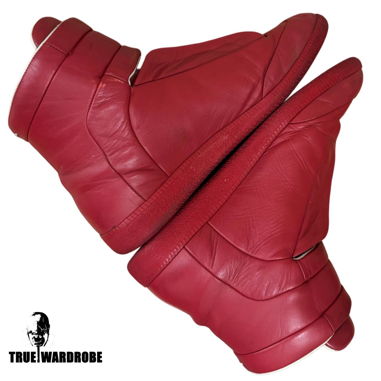 Maison Margiela Future Red Leather High Top Sneakers