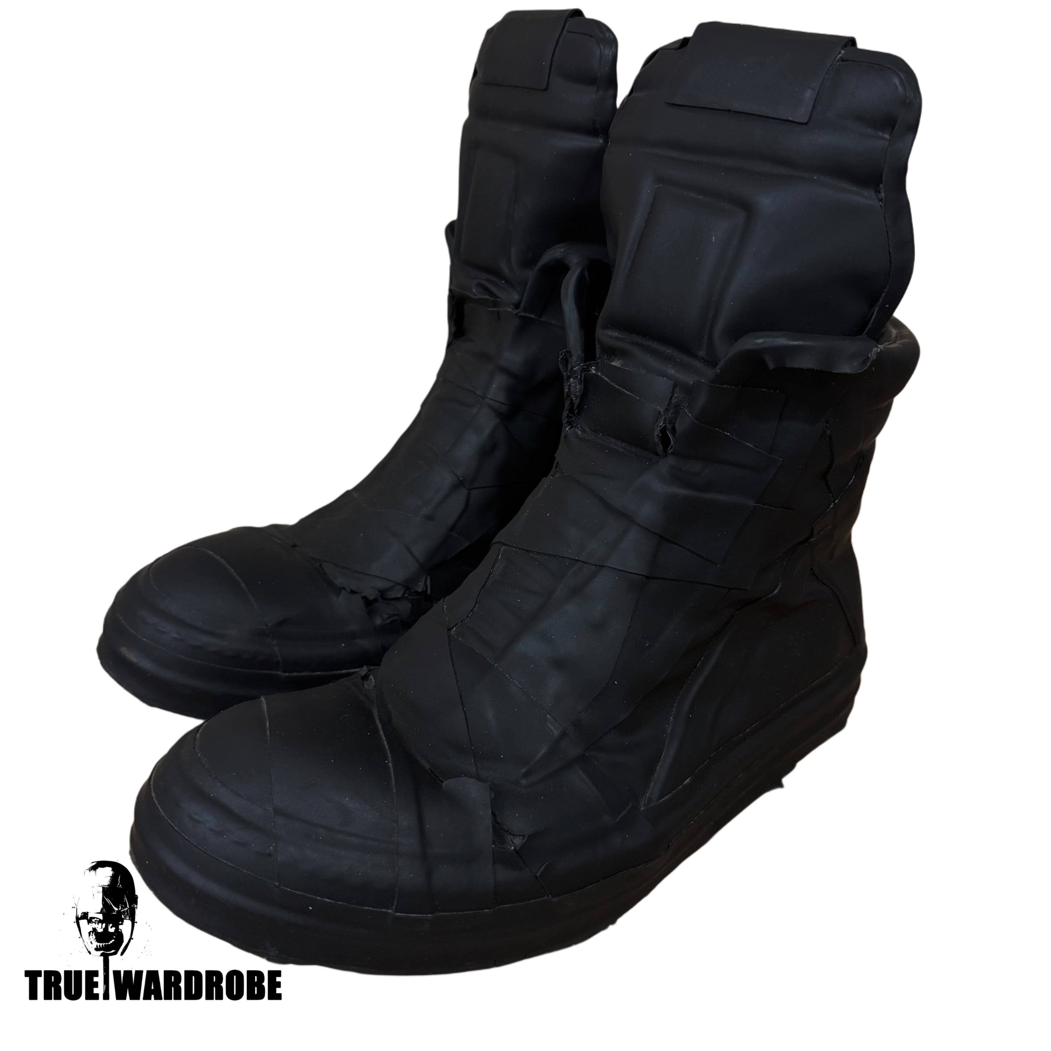 “PERFORMA” Rick Owens Tape Mummy Rubber Geobasket Black Sneakers