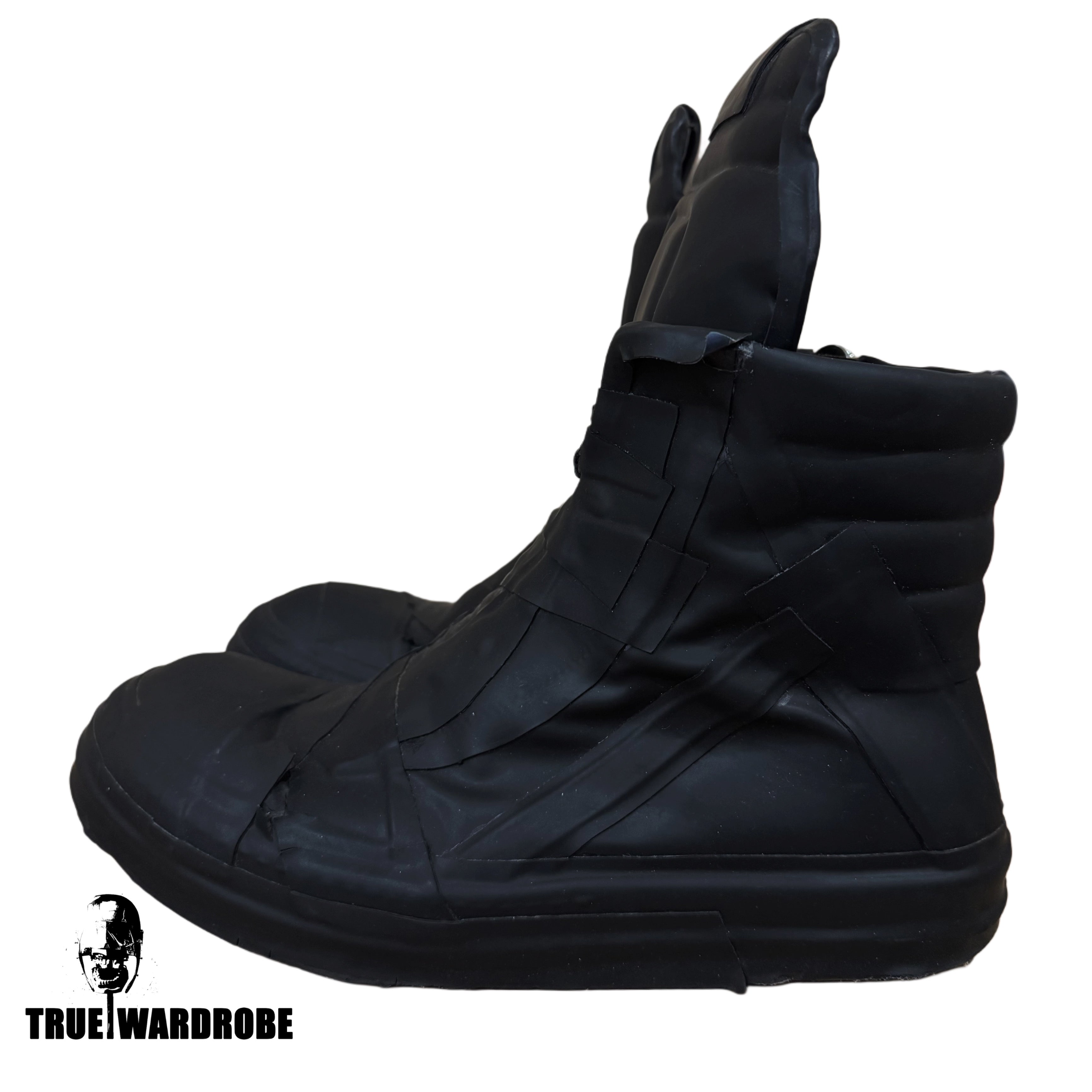“PERFORMA” Rick Owens Tape Mummy Rubber Geobasket Black Sneakers