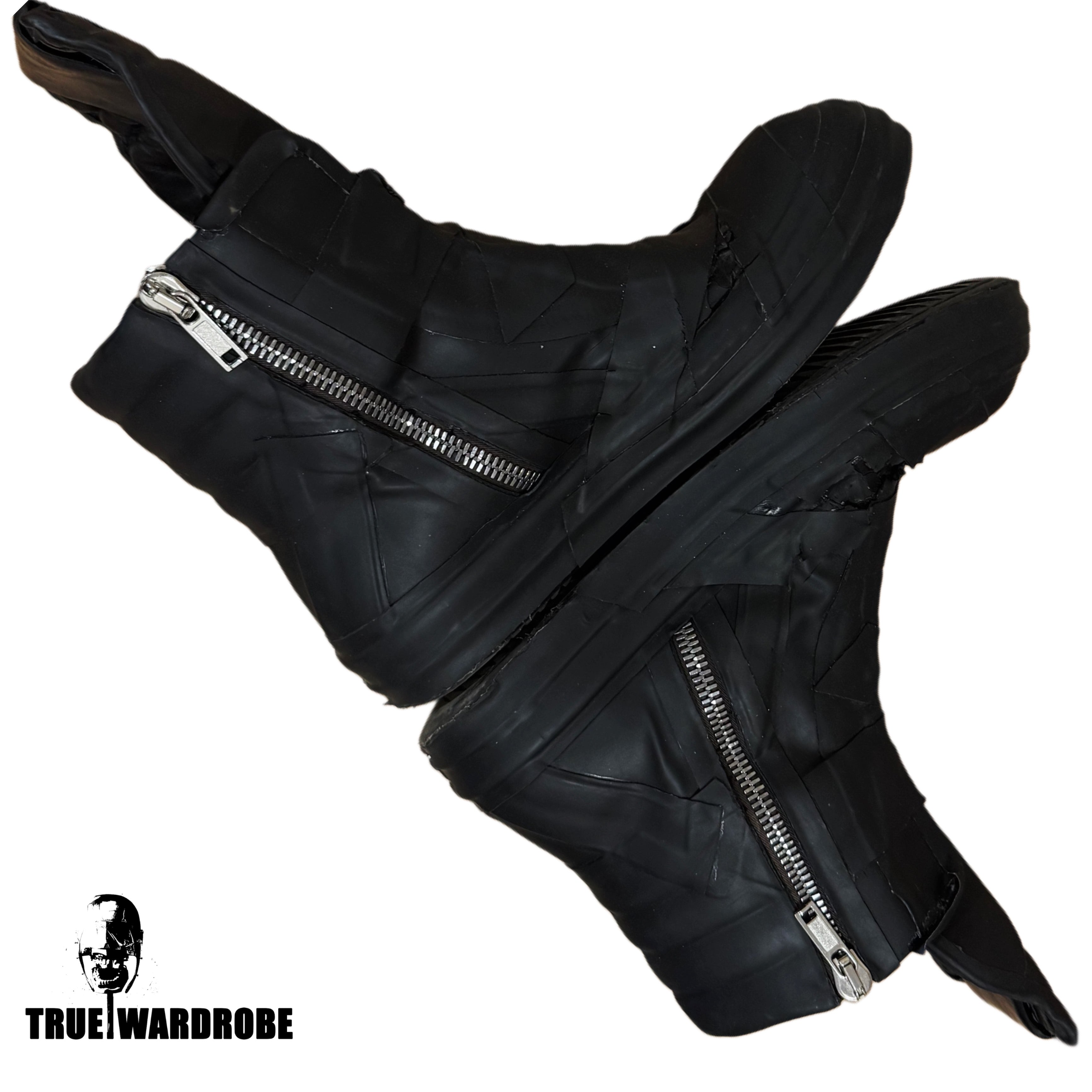 “PERFORMA” Rick Owens Tape Mummy Rubber Geobasket Black Sneakers